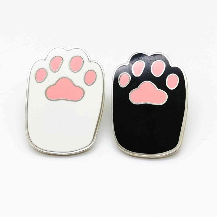 Custom Simple Black/white/pink Color Hard Enamel Pins Badges No Minimum